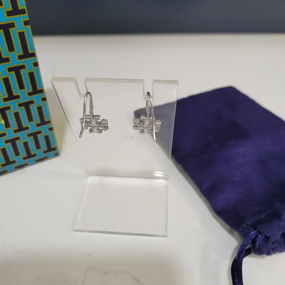Tory Burch Heart Locket Earrings In Antique Pewter